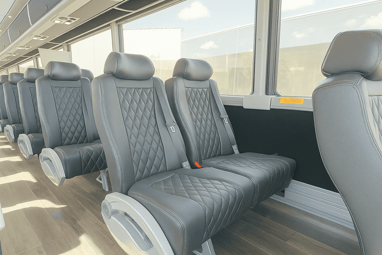 interior of Hamden Coach Bus Service charter bus