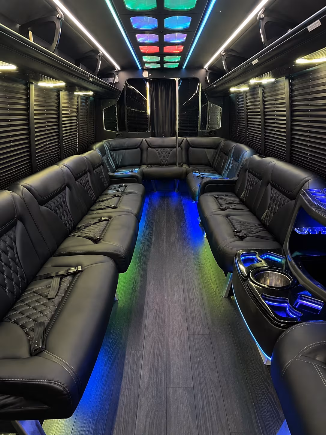hamden 20 passenger party bus interior