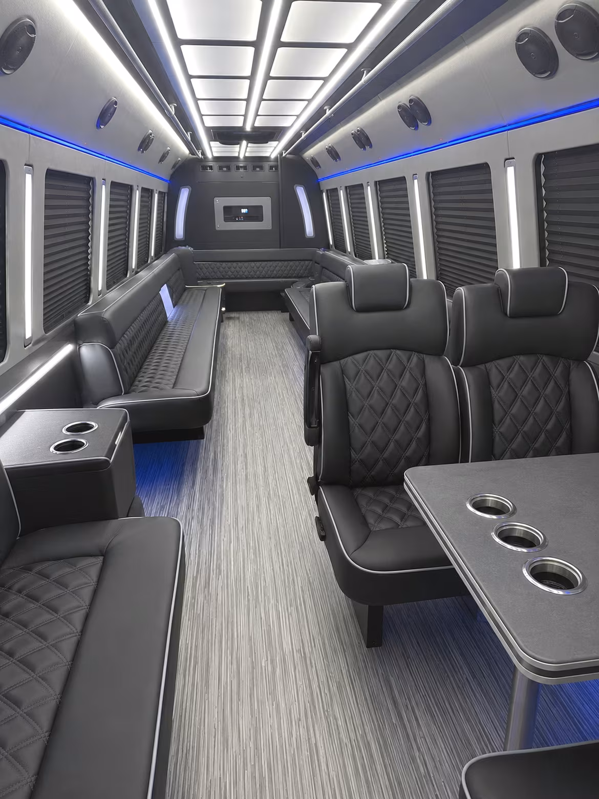 hamden 25 passenger party bus inside