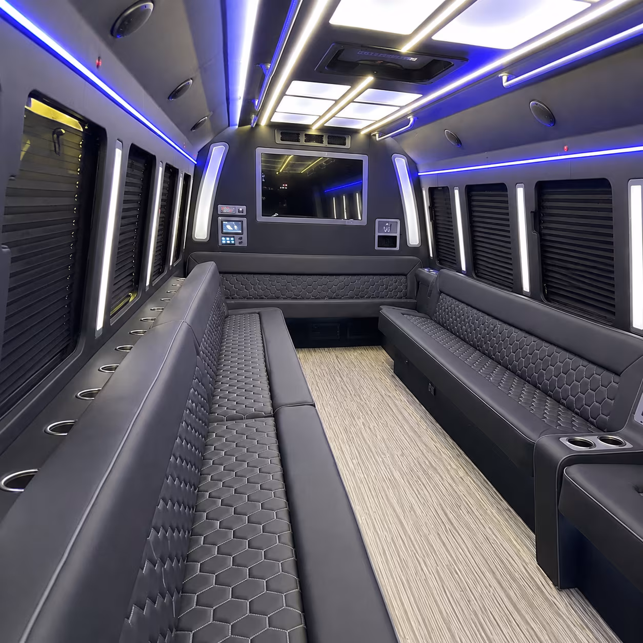 hamden 40 passenger party bus inside