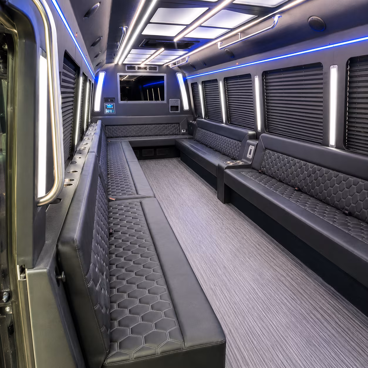 hamden 40 passenger party bus interior