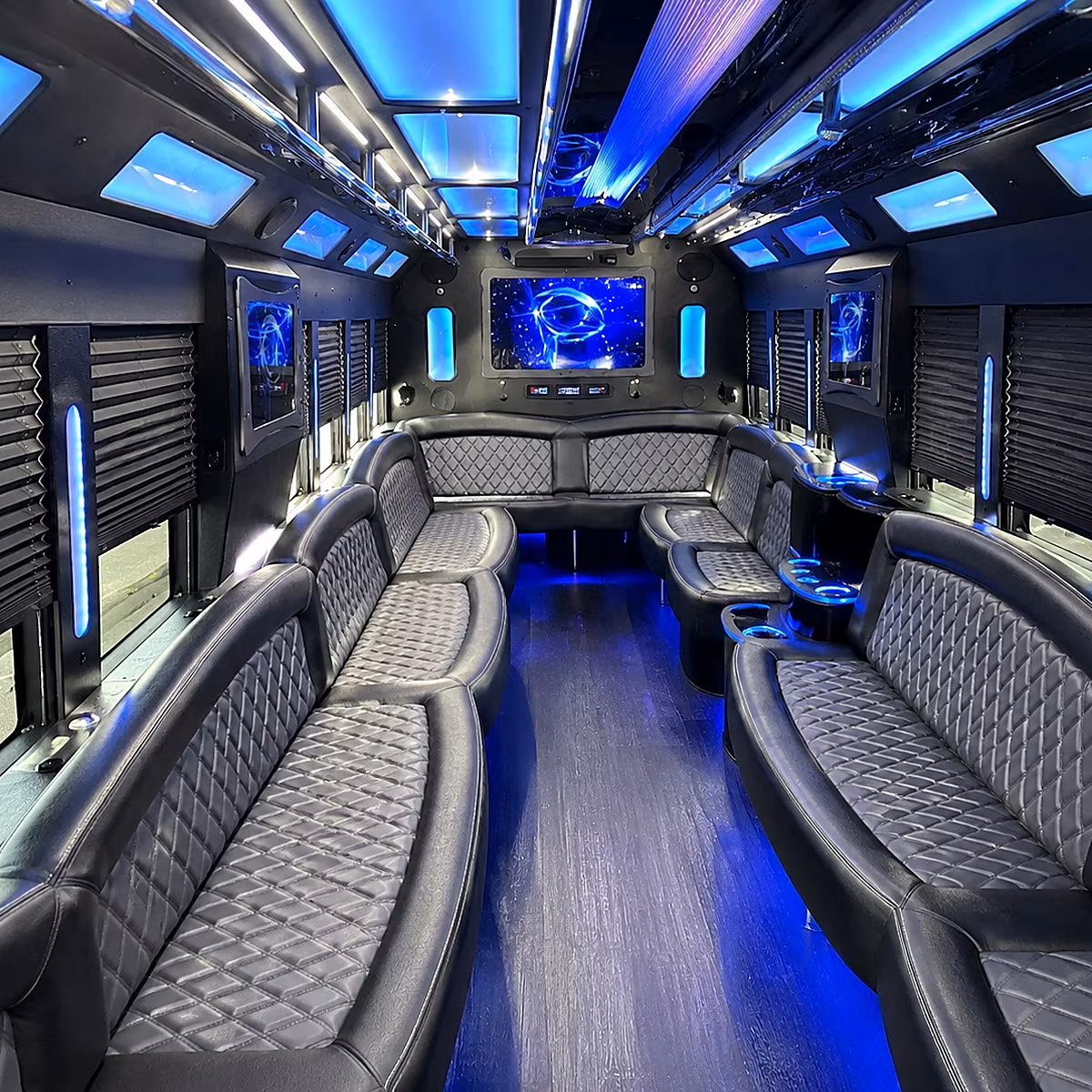 hamden 50 passenger party bus interior